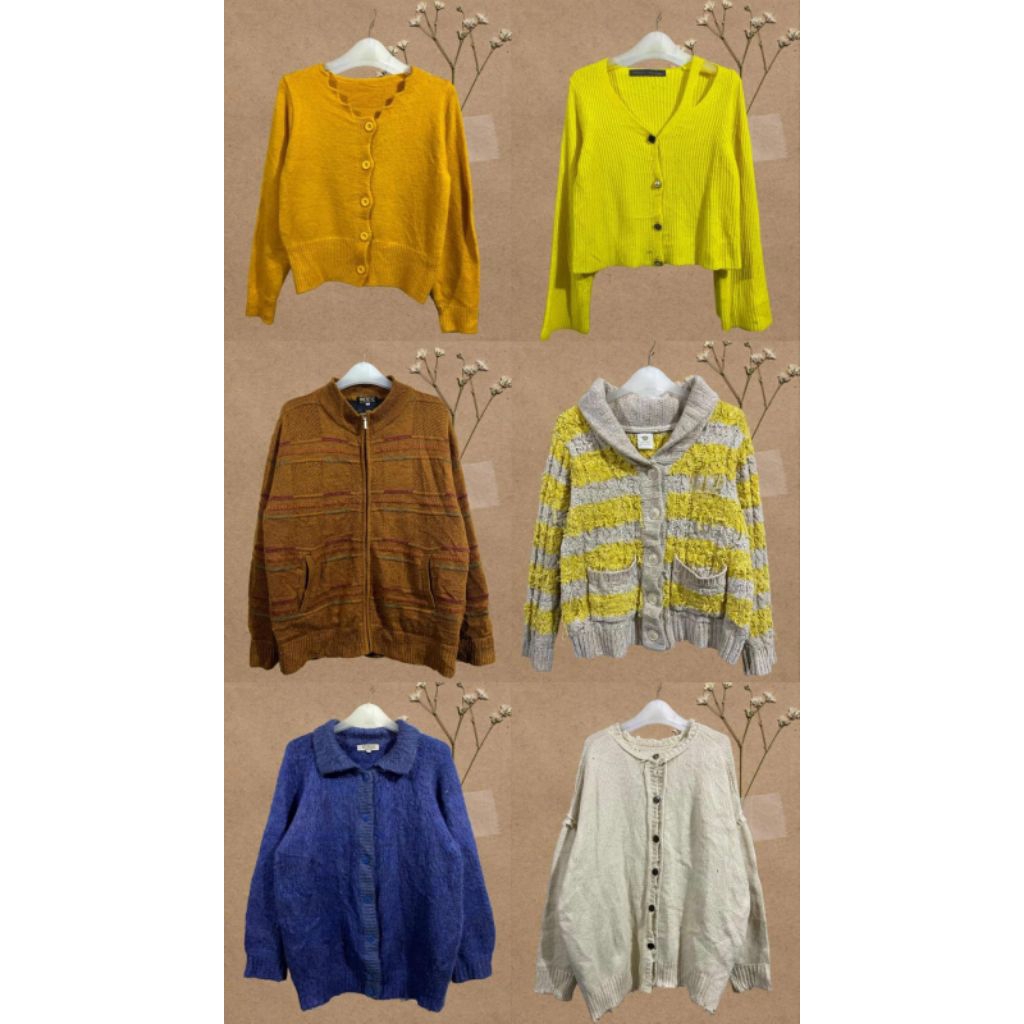 Preloved Cardigan Rajut, Wool, Knit, Mohair dan Mixed