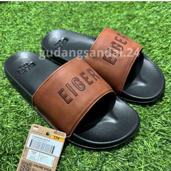 Sandal Slip-On Pria Wanita Karet Terakota Polos Hitam Ukuran 38-44
