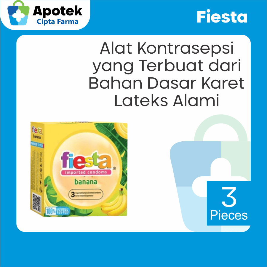 Fiesta Kondom Banana Aroma Buah Pisang Kondom Fiesta Condom Komdom Latex Alat Kontrasepsi Alat Bantu