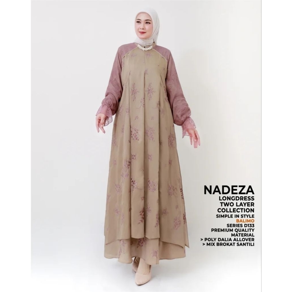 Gamis Balimo Longdress Nadeza Katun Bordir