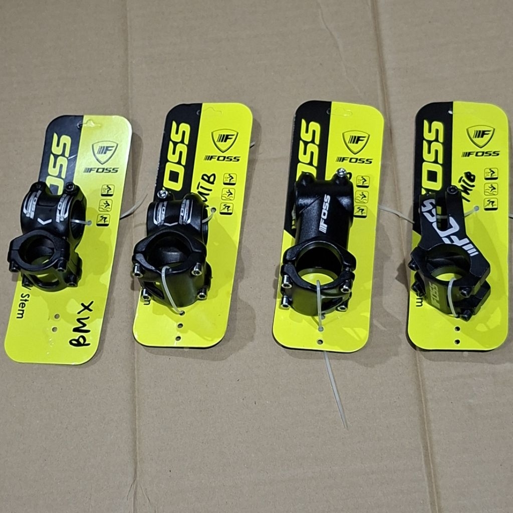 Stem Sepeda MTB BMX 31.8mm 25.4mm Material Alloy Merk FOSS