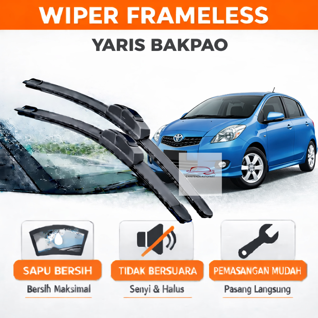 Wiper Frameless Yaris Bakpao Wiper 1 Set Sepasang Depan