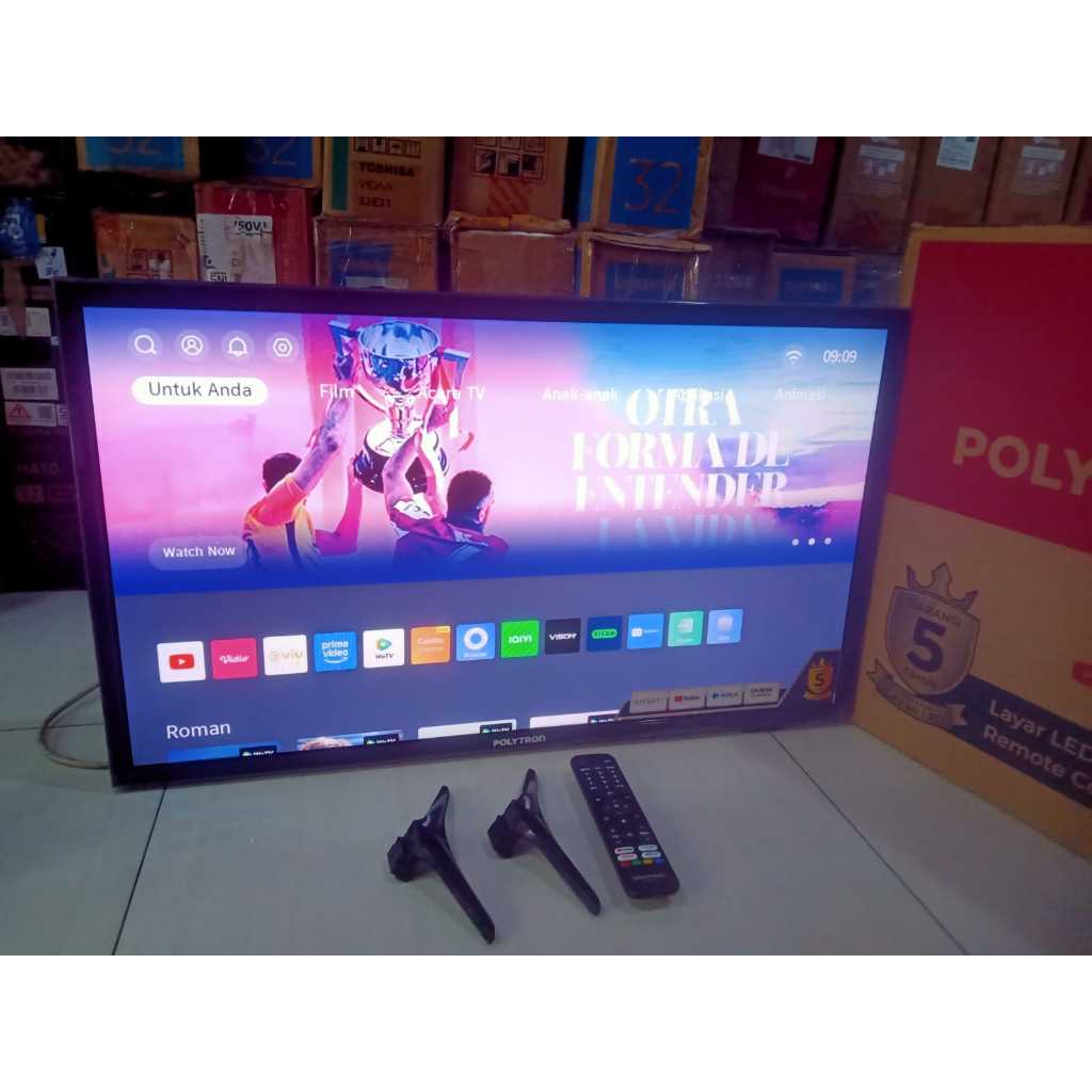 TV LED Polytron 32 inci HD SMART TV YouTube Digital TV Kondisi bekas pemakaian 6408F