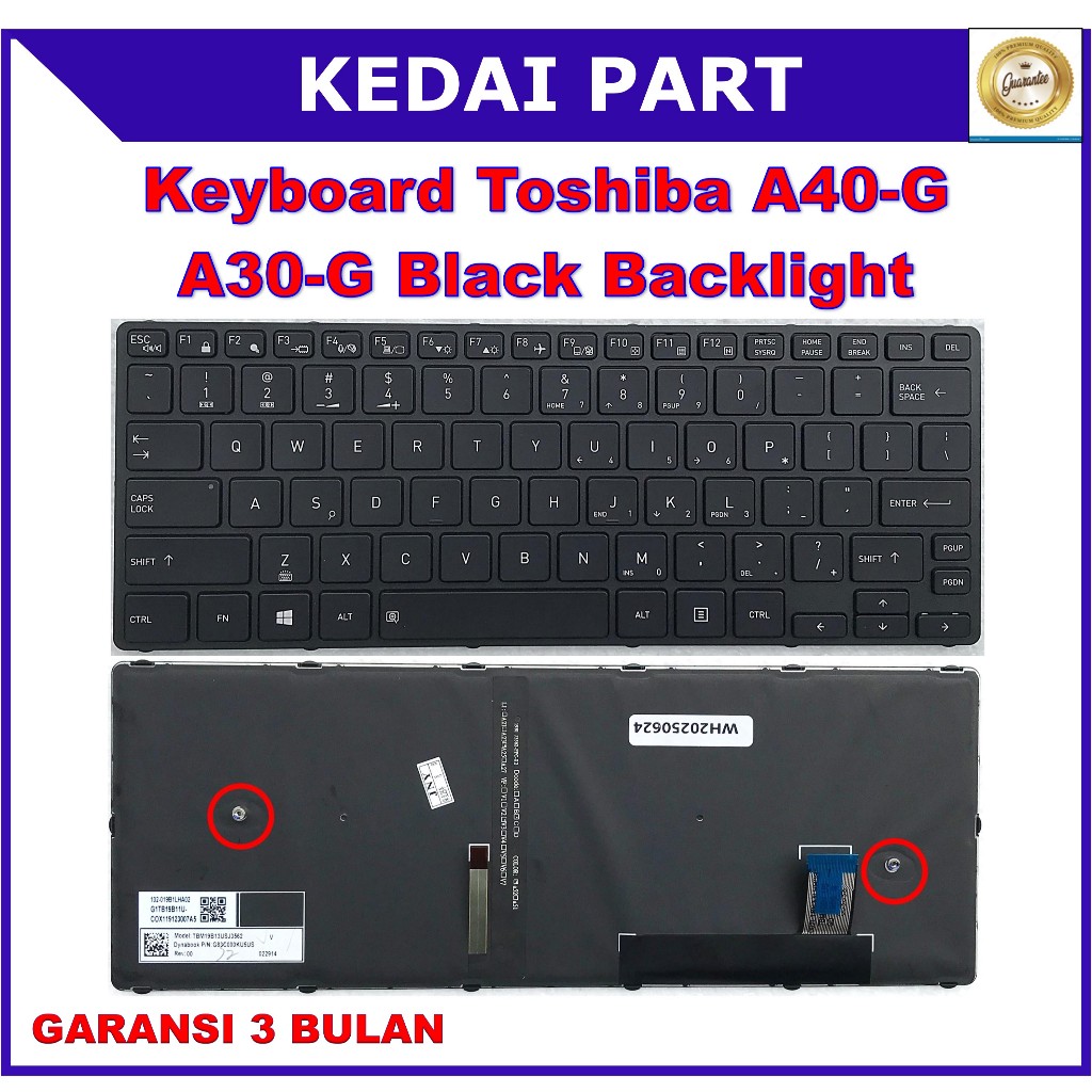 Keyboard Toshiba Dynabook Tecra A40-G A40-G-0GH003 A30-G A30G A40-G-0GK003 A40-G-103 A40-G-10F A40-G