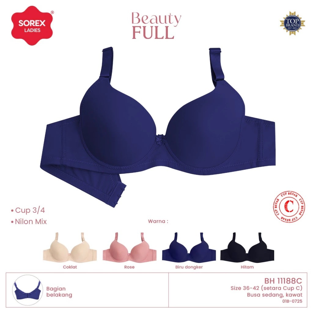 BH Sorex 11188C Bra Busa Cup Besar Kawat Kait 3 Cup C  BH 11188 Big Cup - Dyarshop
