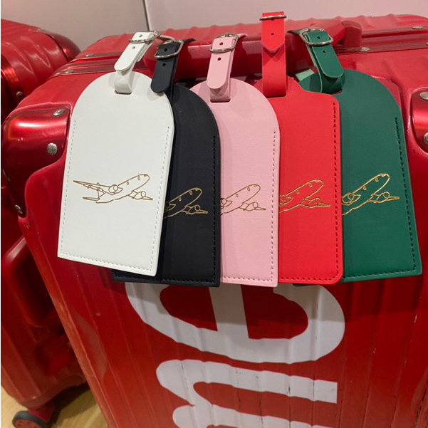 SUPERJAYA Name Tag Koper / Label Nama Koper Bahan Pu Leather / Label Gantungan Koper / Travel Luggag