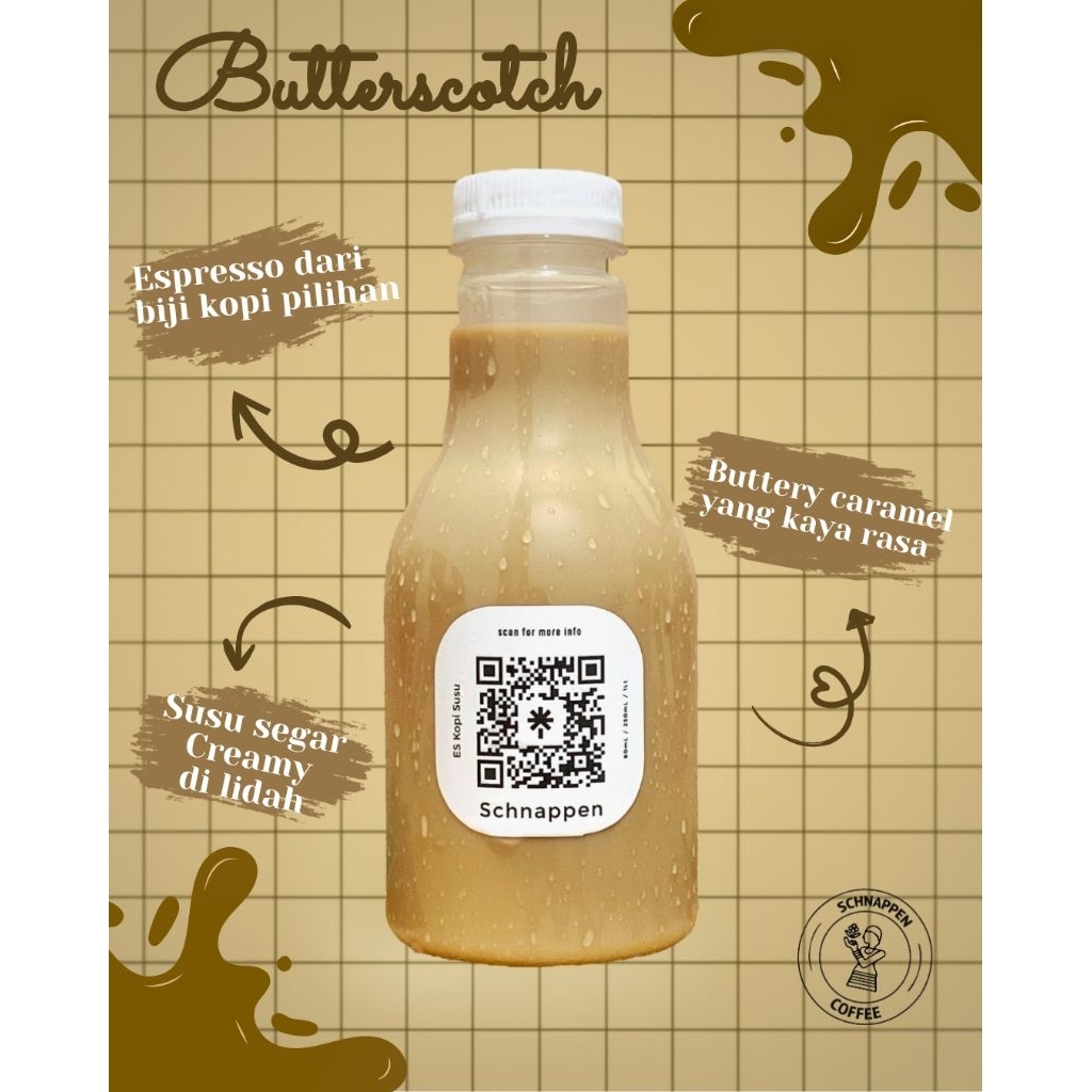 Schnappen Coffee Butterscotch Latte 250ml Kopi Botolan Butterscotch Latte Premium Creamy