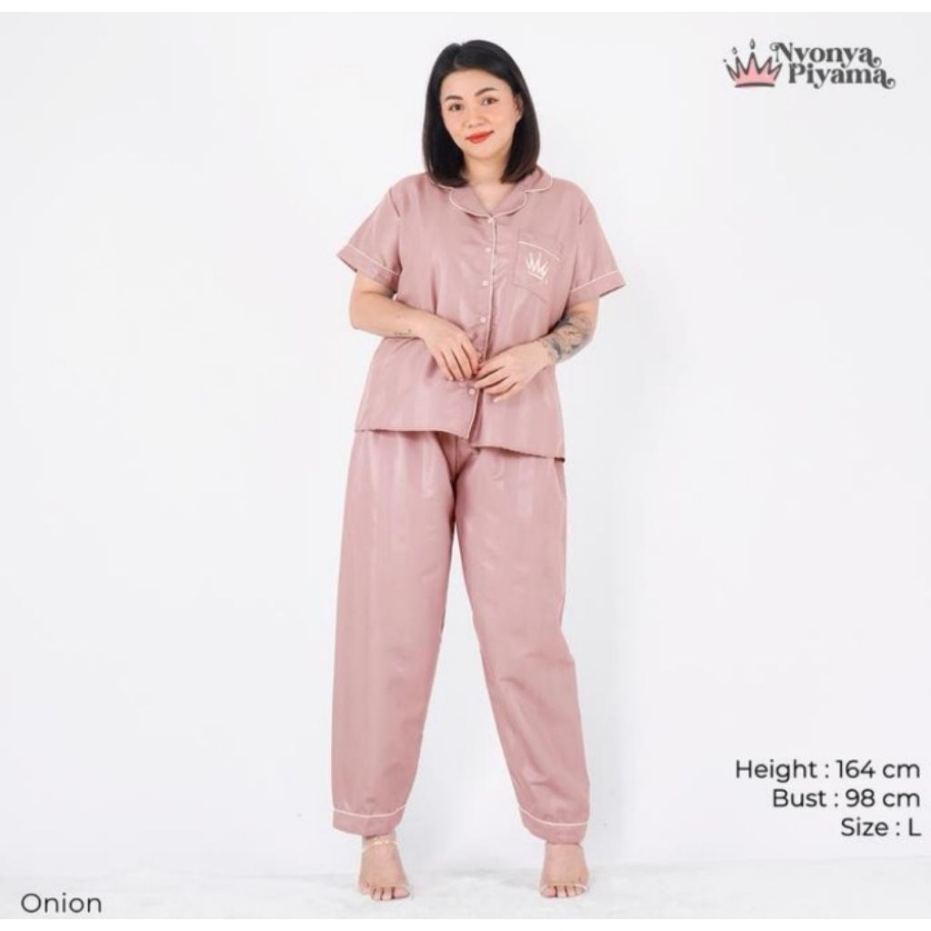 Preloved nyonya piyama, dusty pink