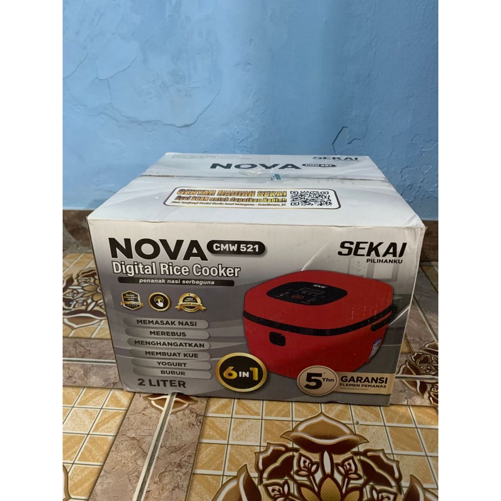 SEKAI NOVA Rice Cooker Digital 6 in 1 / Penanak Nasi Magic Com 2 L / CMW 521 (Preloved)