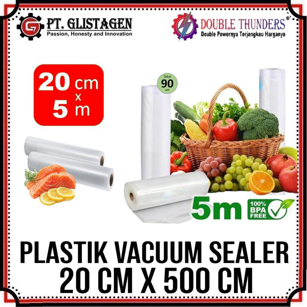 Plastik Vacuum Sealer Makanan Emboss Roll 20 x 500cm