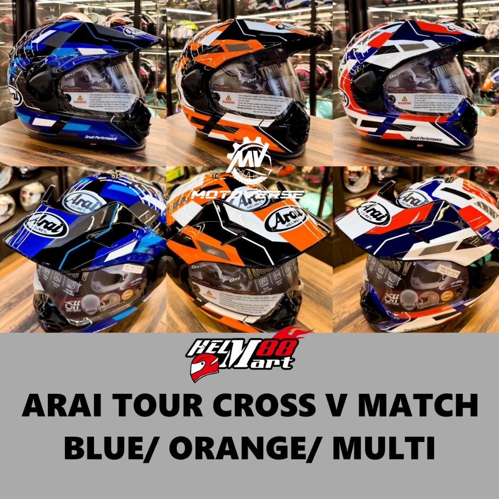 Arai Tour Cross V MATCH Helm Supermoto Helm Adventure Helm Arai Off Road Helmet