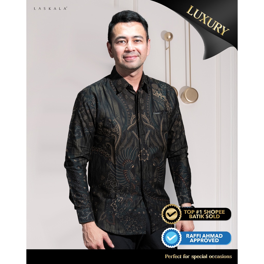 Laskala Batik Premium Tama Kemeja Batik Pria Slimfit Lengan Panjang