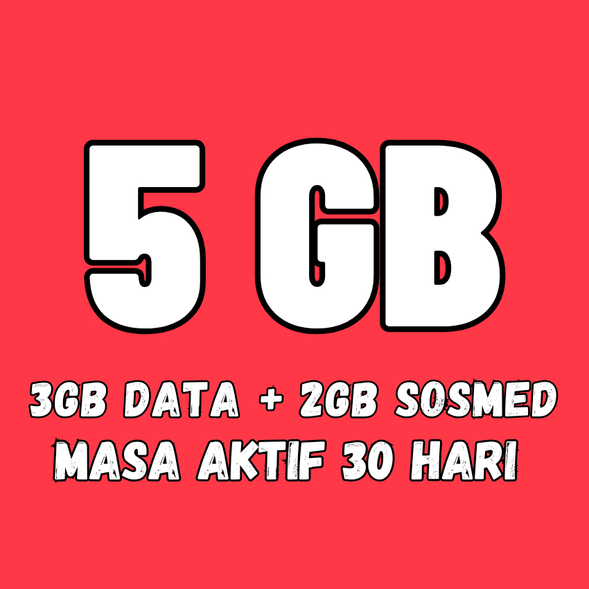 Telkomsel Data 5GB 30 Hari (3GB Data + 2GB Sosmed)