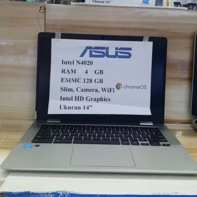 LAPTOP SECOND ASUS CHROMEBOOK 14 INCH INTEL N4020 RAM 4GB EMMC 128GB
