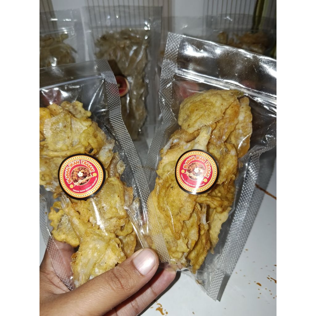 Olahan ikan trasak celup tepung gurih renyah siap saji, isi 50grm, 100grm, 250grm