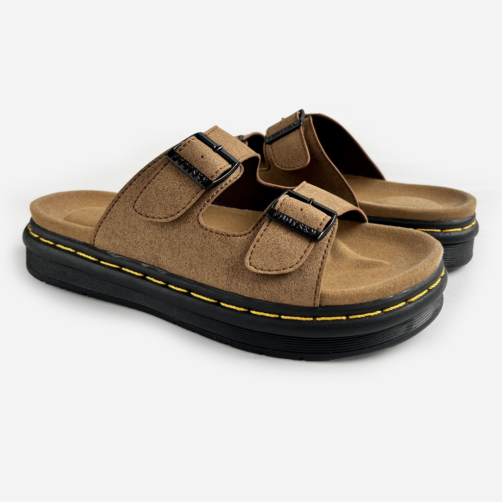 Footsky - ARISAKA Suede Brown Sandal Casual Pria Wanita Sendal Main Kasual Modern Gaul Ori Original 