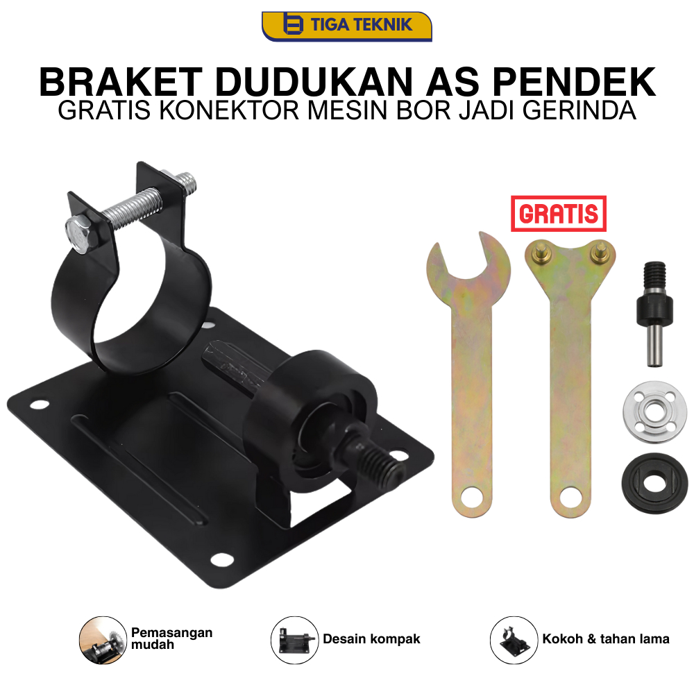 [COD] BRAKET BOR MEJA AS PENDEK GRATIS KUNCI ARBOR - Dudukan mesin bor - Adaptor Bor Jadi Gerinda du