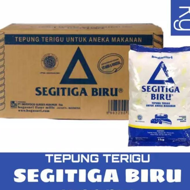 Tepung Terigu Segitiga Biru 1kg x 12 Bungkus - 1 Karton