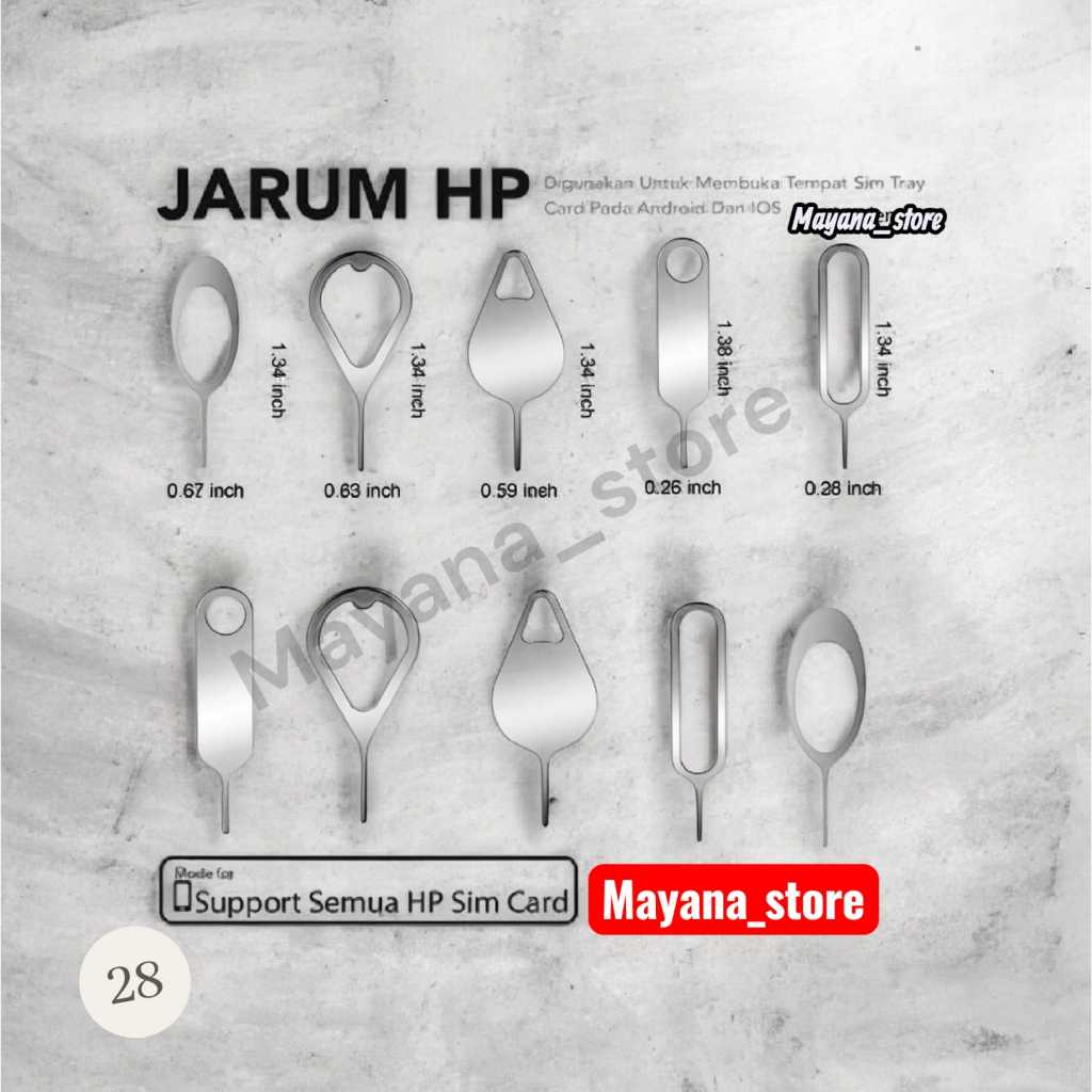 28 - Jarum Tusukan Sim Trey Bawaan OPPO Colokan Sim Card Tusukan Pembuka Kartu Slot Sim Tusukan Kart