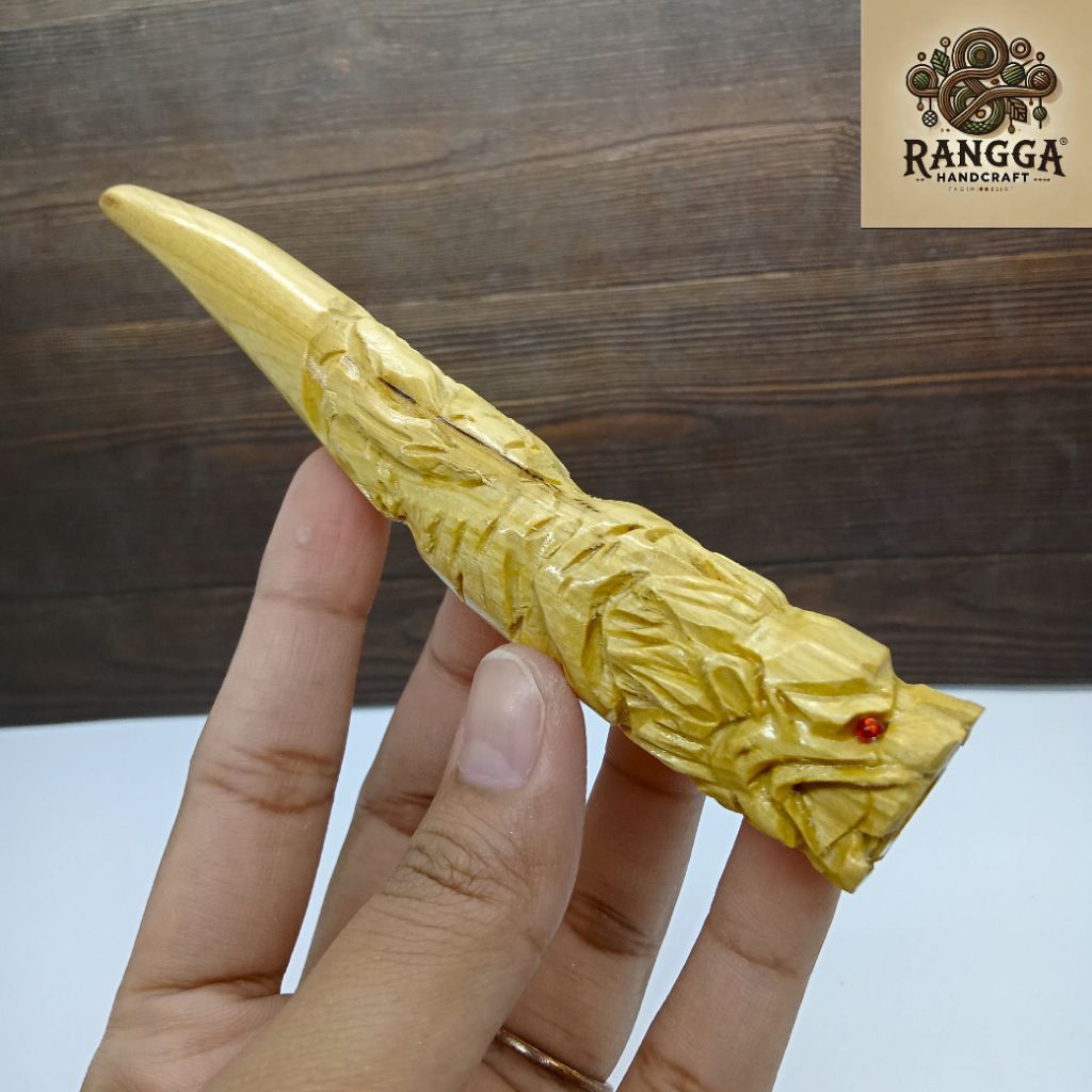 once pipa kayu kemuning gading ukir singa B365