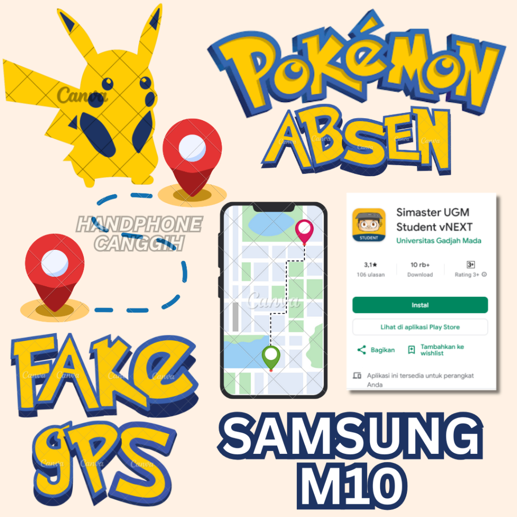 hp absen online pokemon fake gps absen jarak jauh samsung M10 hp bekas pakai original 100%
