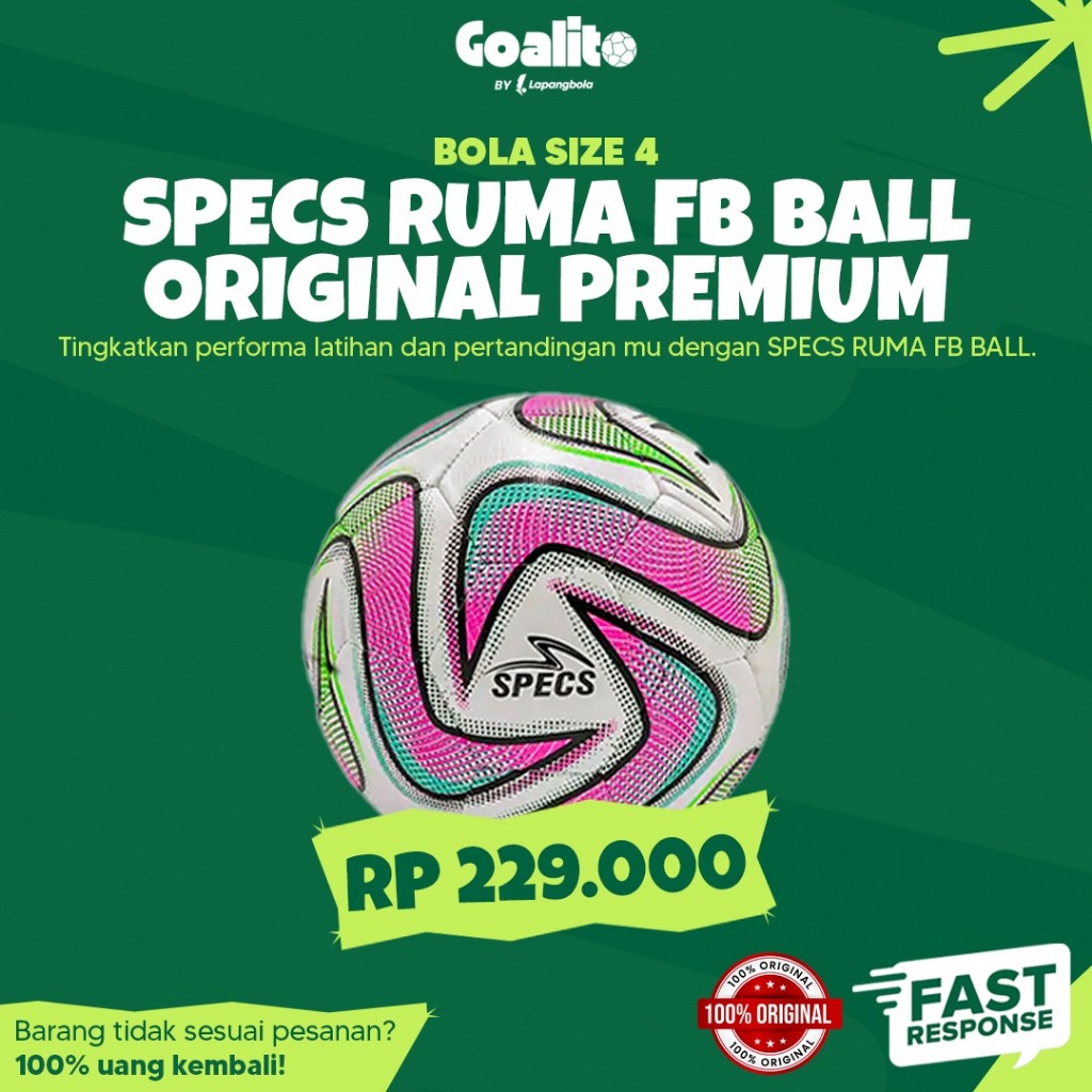 Bola Sepak SPECS RUMA FB Size 4 Original Premium - Goalito