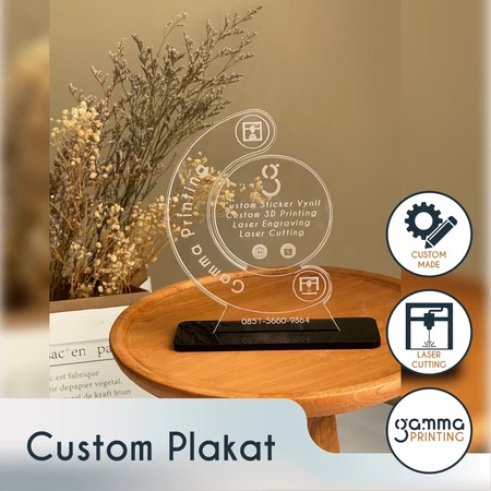 Plakat Akrilik Custom Grafir / Piala Penghargaan Trophy Wisuda Seminar