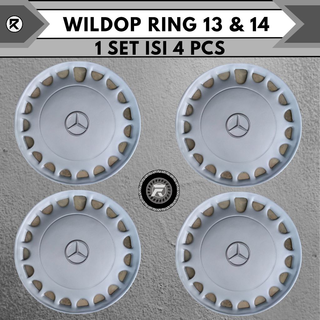 whelldop wildop DOP velg kaleng logo mercy RING 13 & RING 14 (model 1 SET isi 4 PCS)