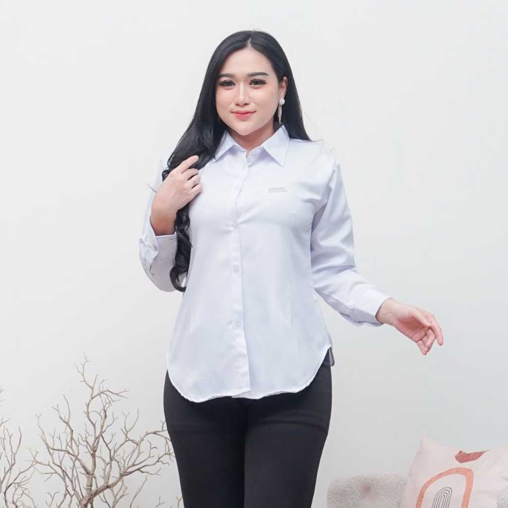 Kemeja Wanita Blouse Basic Baju Kerja Katun Toyobo Kemeja Formal Casual Anti Kusut Model Korea Style