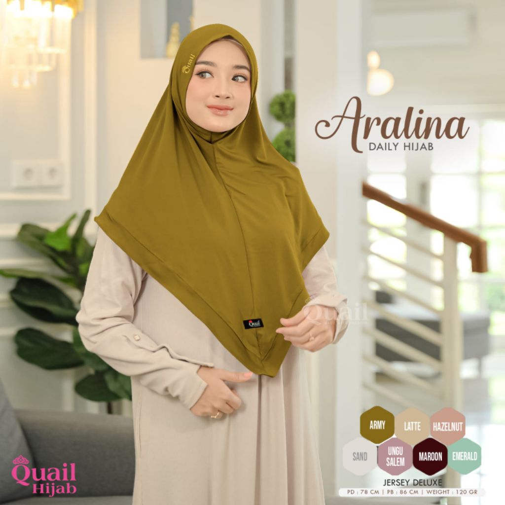 Aralina Daily Hijab by Quail Hijab Jilbab Instan Jersey Deluxe Premium Bergo Rumahan Simpel Menutup 