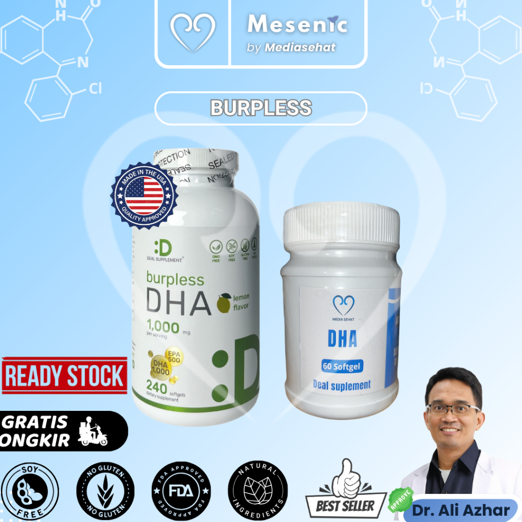 DHA Supplements | 60 & 240 Softgels, Burpless, Lemon Flavor, DHA 1000mg + EPA 500mg