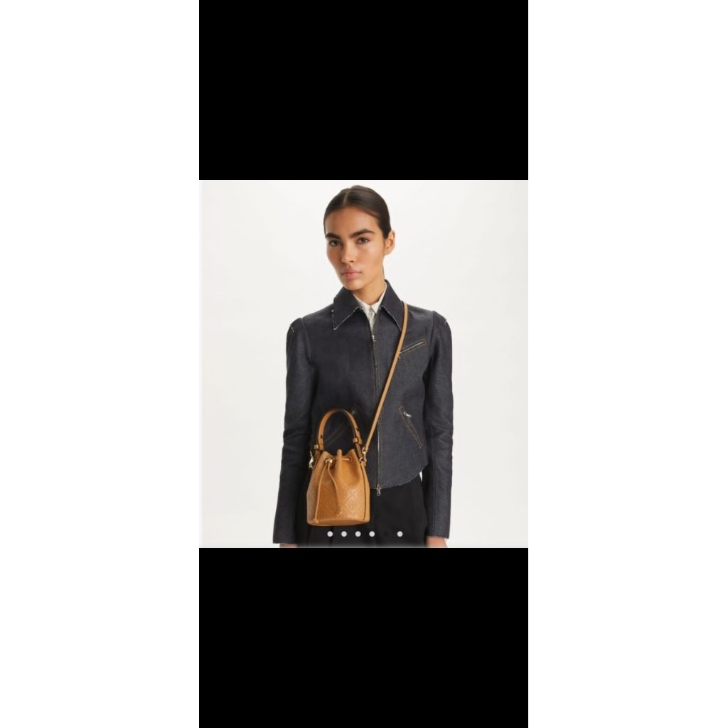 Ready TB T Monogram Leather Mini Bucket Bag Tan with DB Ori*