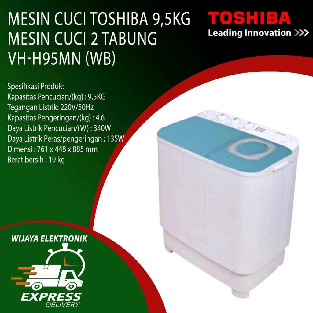 Mesin Cuci 2 Tabung Toshiba VH-H95MN (WB) / 9,5Kg