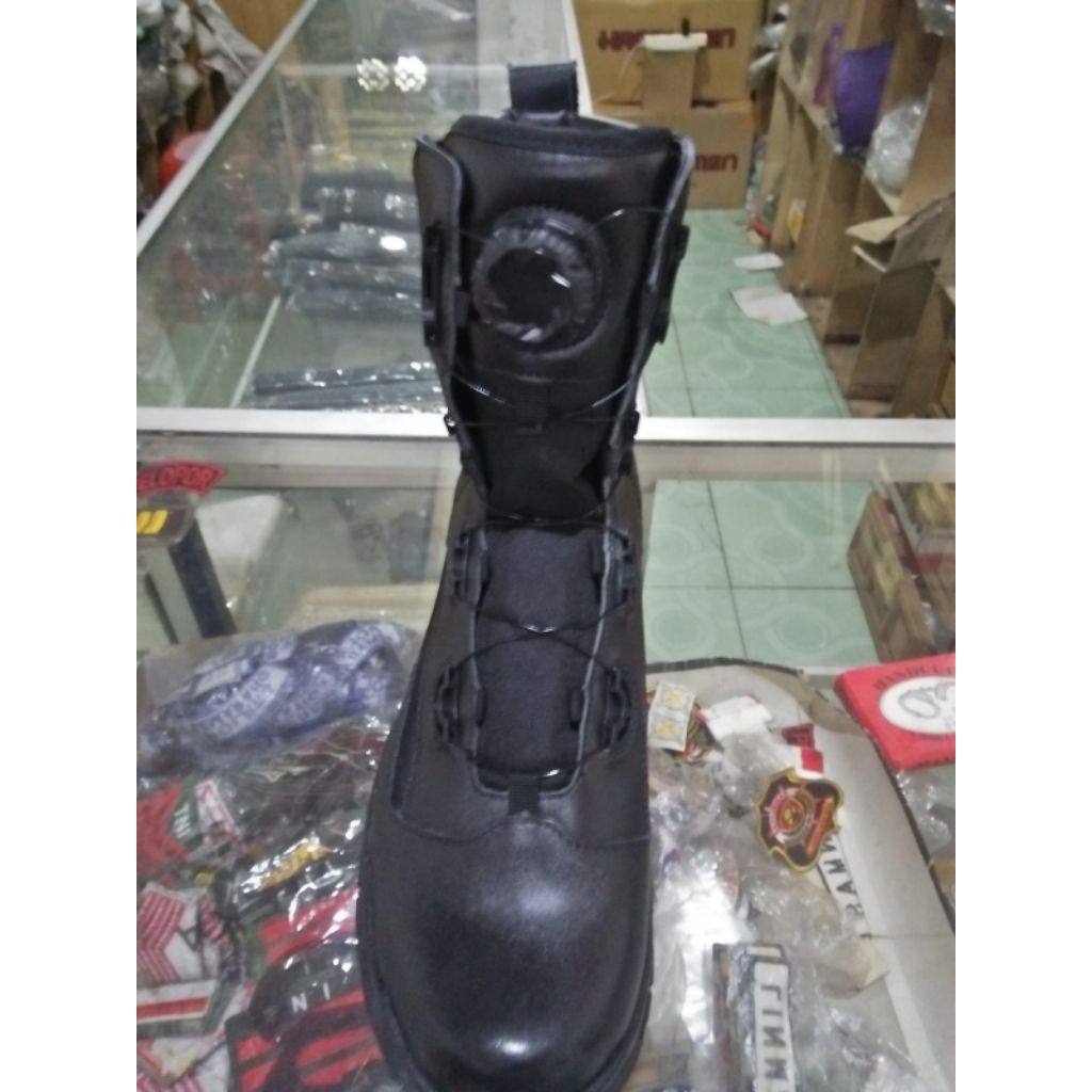 Sepatu PDL tali putar jatah asli polri ori ukuran 44