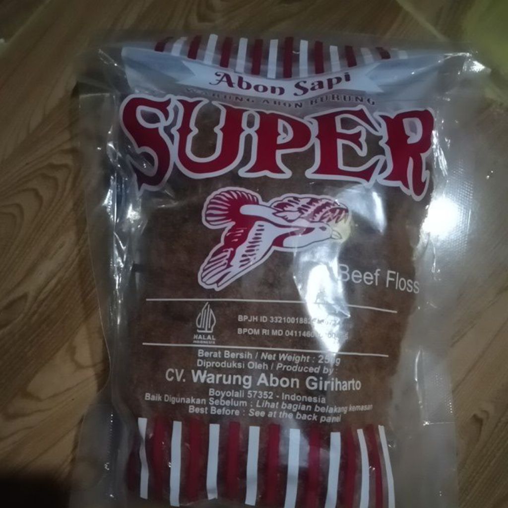 Abon Sapi Asli Boyolali Super Burung 250gram Manis