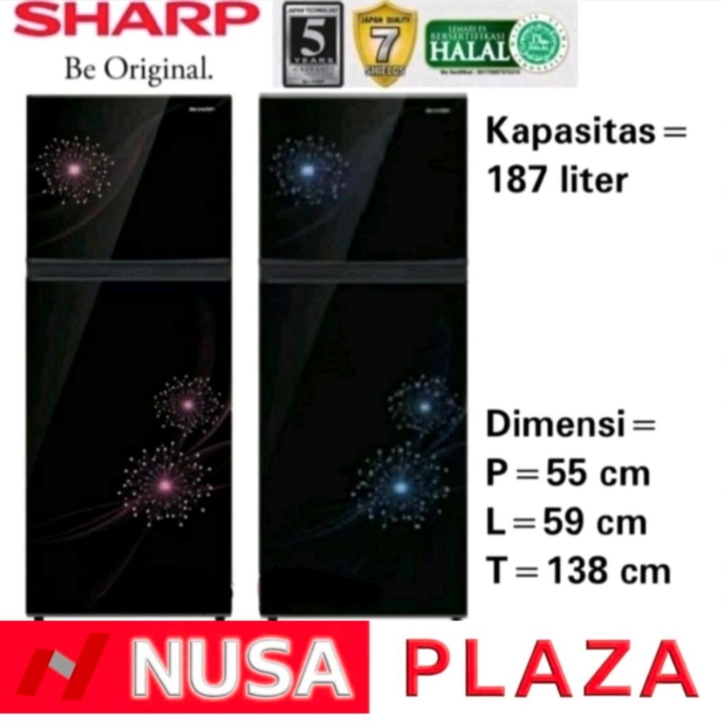 KULKAS SHARP 2 PINTU SHINE Series SJ-237MG (KHUSUS MEDAN)