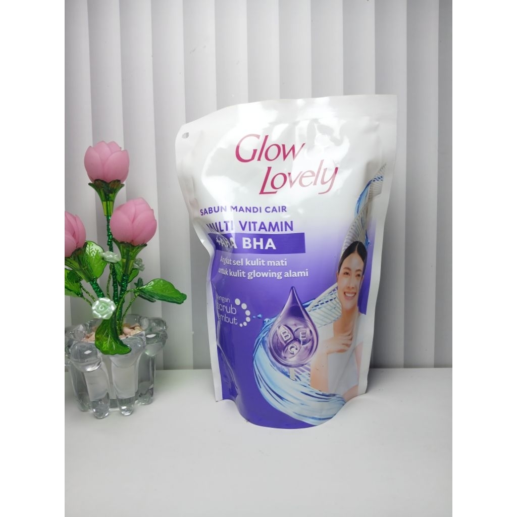 Sabun Mandi Cair Glow Lovely AHA BHA 400ML