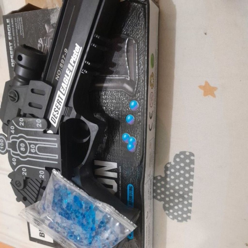 Glock pistol mainan anak Desert eagle bravo SNI, bubble water