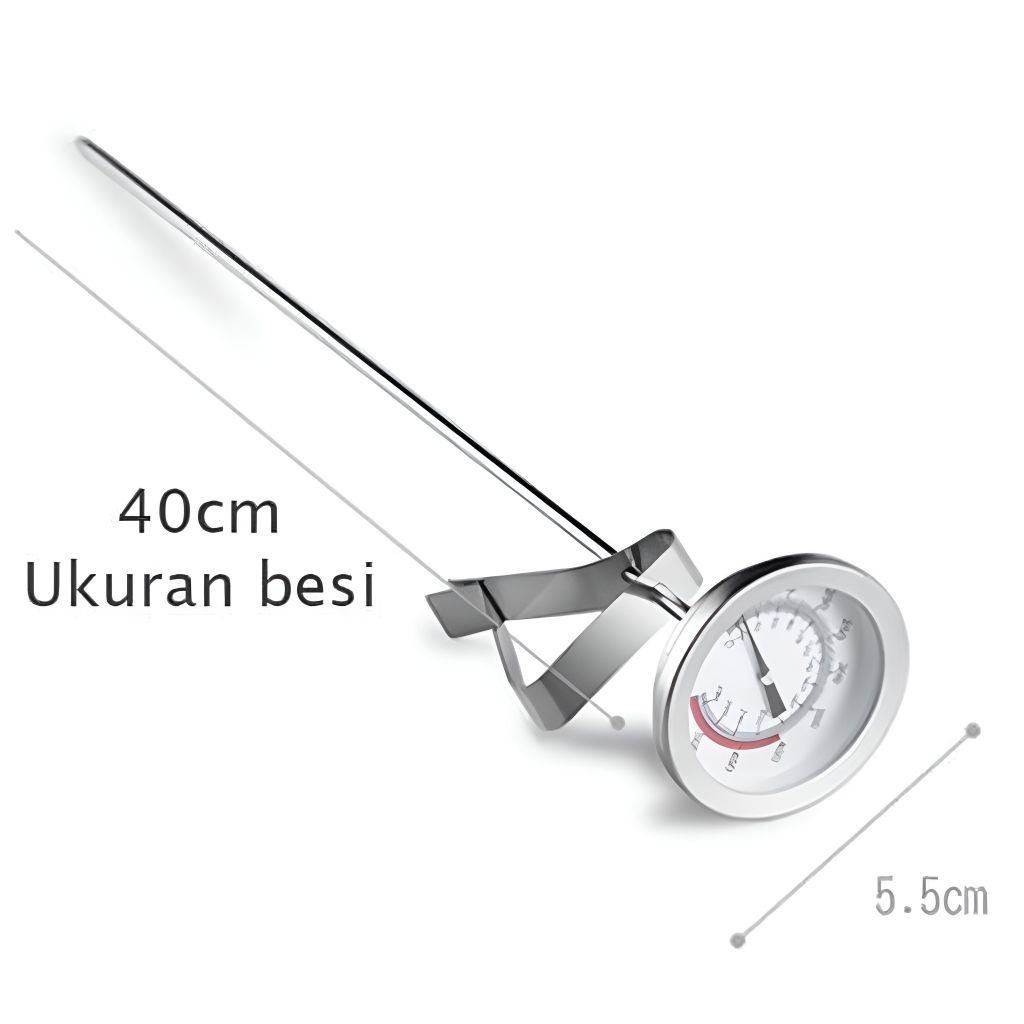 Bimetal Frying Thermometer 40 cm Ukur Suhu Minyak Air Analog 40cm