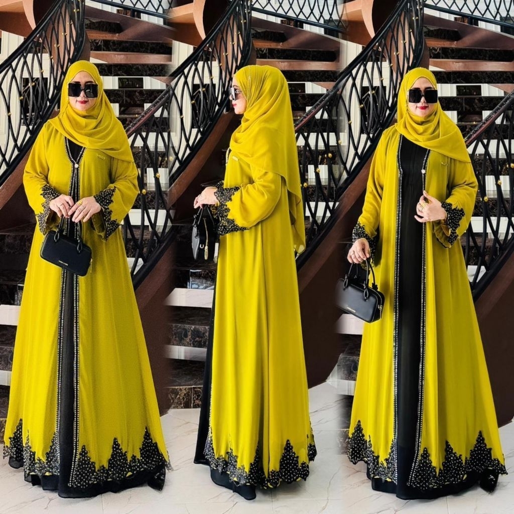 *ABAYA RAUDHA SET PASHMINA*