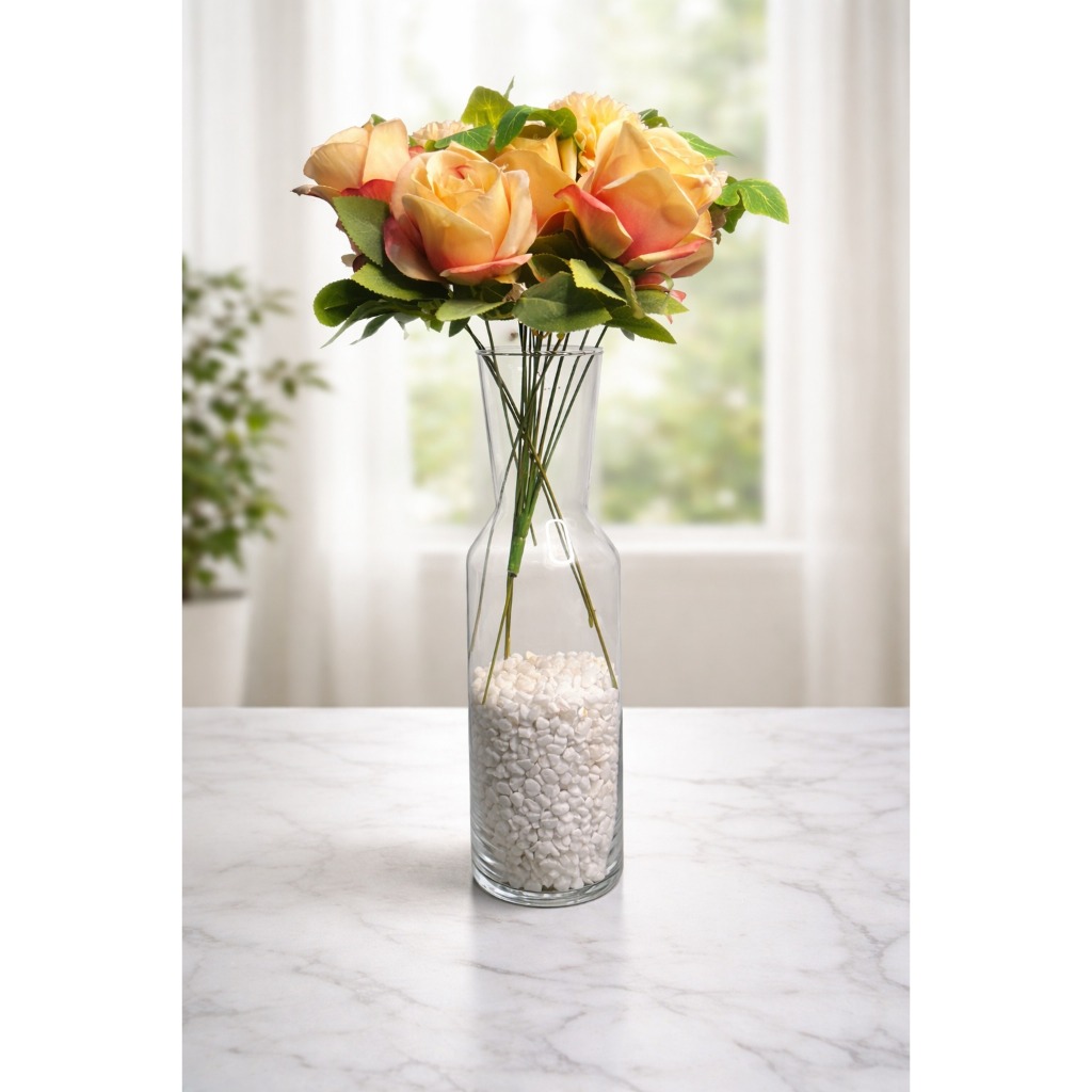 Vas Kaca Tabung Vas Kaca Tinggi Vas Kaca Bunga Hias Vas Kaca Bening Tinggi