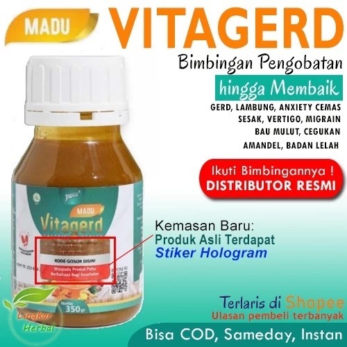 Madu VITAGERD Herbal GERD dan Asam Lambung Original Asli Ori