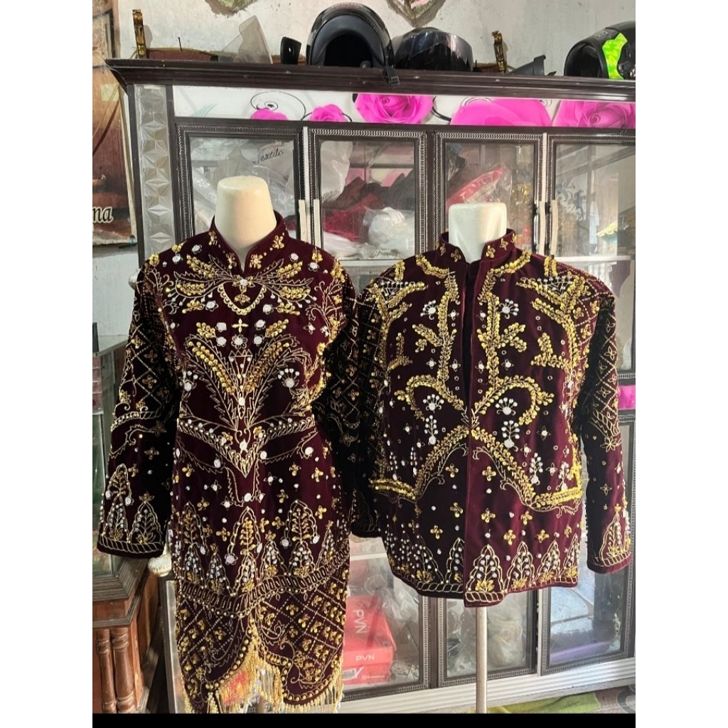 Baju pengantin bordir adat Palembang