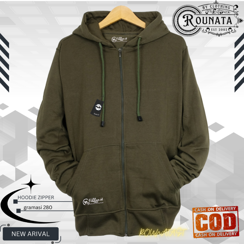 HIJAU ARMY JAKET HOODIE ZIPPER RESLETING WANITA / SWITER RESETING POLOS PRIA/ JAKET POLOS UNISEX SIZ