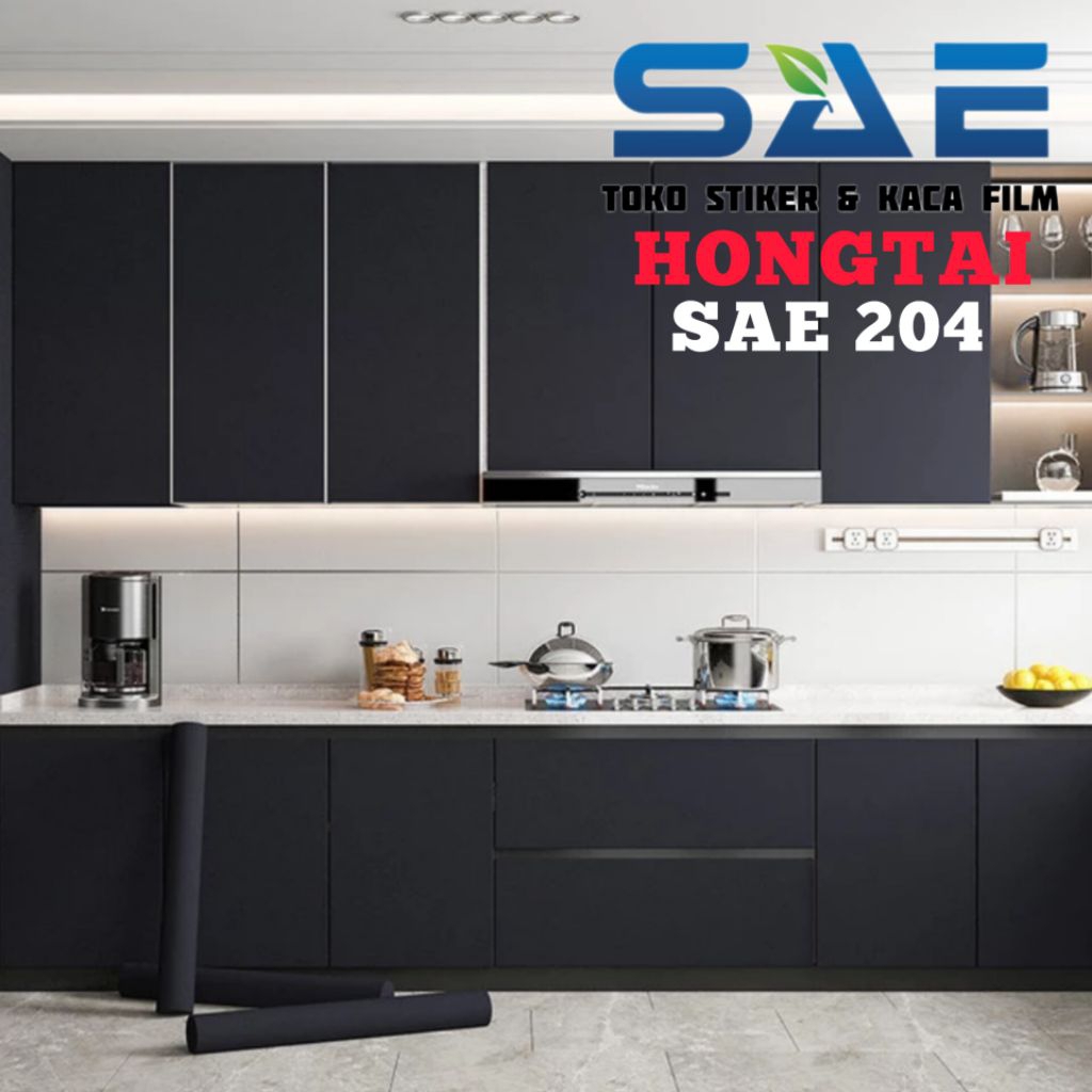 Wallpaper Sticker Lemari Kayu Hitam Doff Pvc Sheet Stiker Meja Pintu Triplek Furniture Kitchen Set D