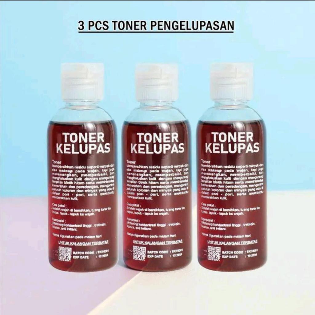 ( 3 PCS ) Toner Wajah Kelupas Strong Whitening Glowing Toner Fleksol LC Pelicin Pengelupasan Perawat