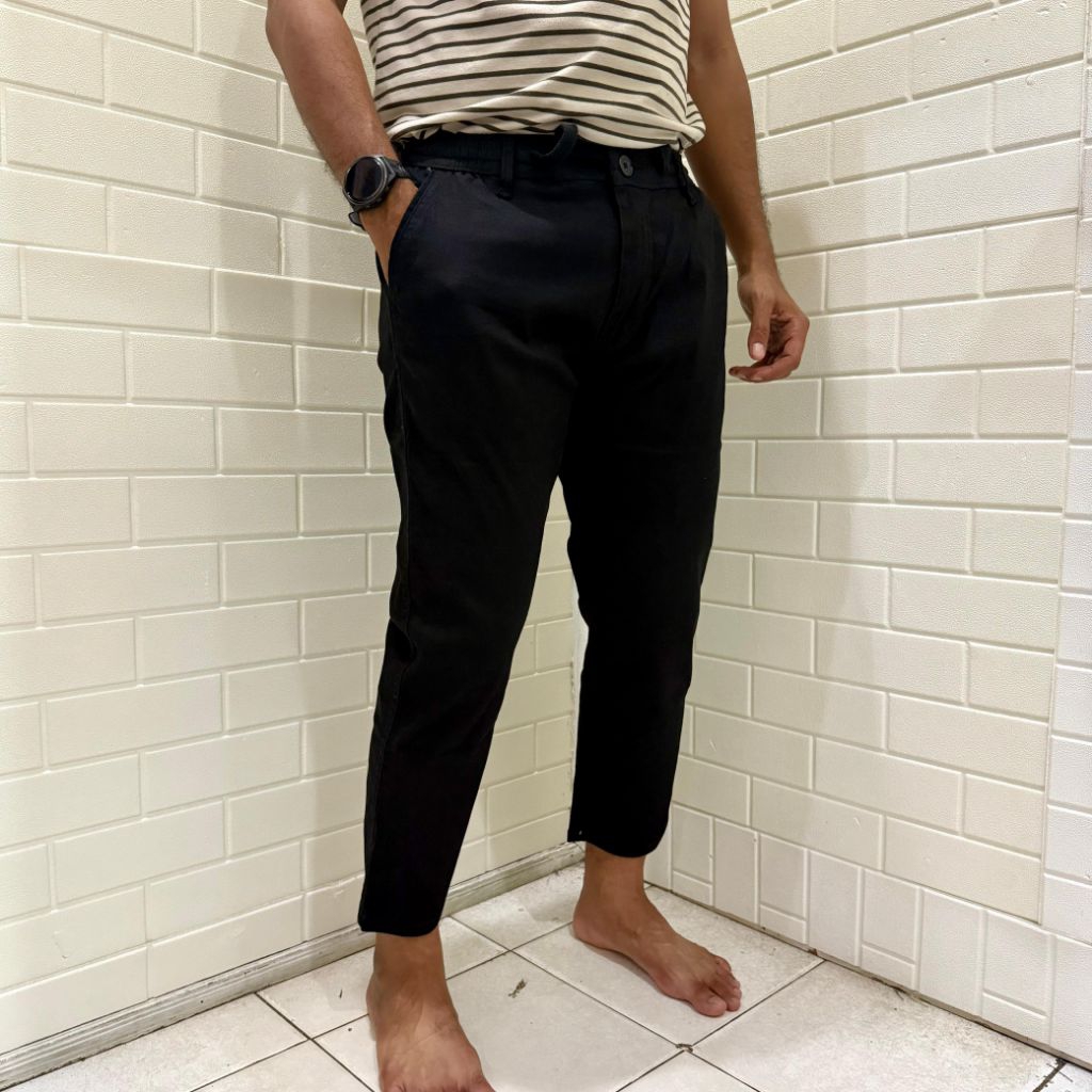 Celana Sirwal Angkle Pants Formal Hablo Warna Hitam Slimfit