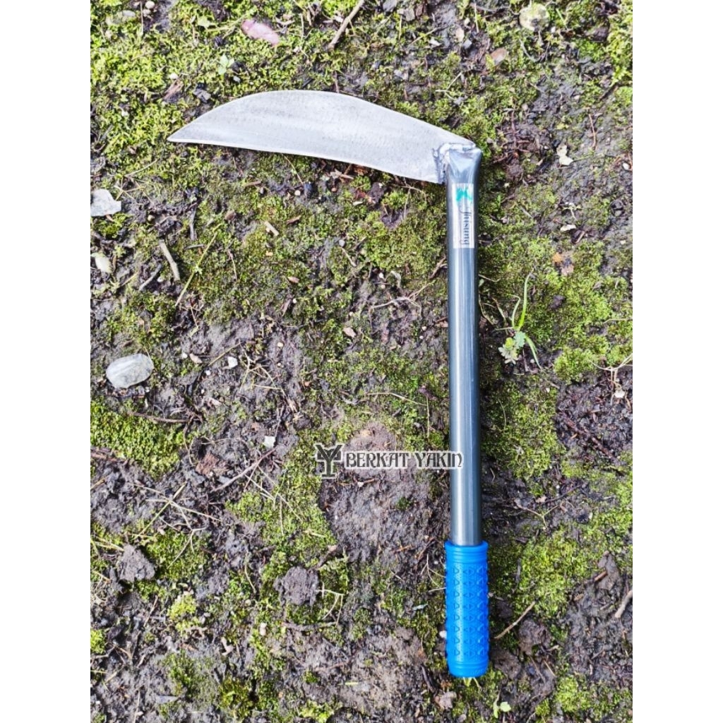 alat penyiang rumput baja selendang jhisung panjang 40 cm - sabit / arit rumput