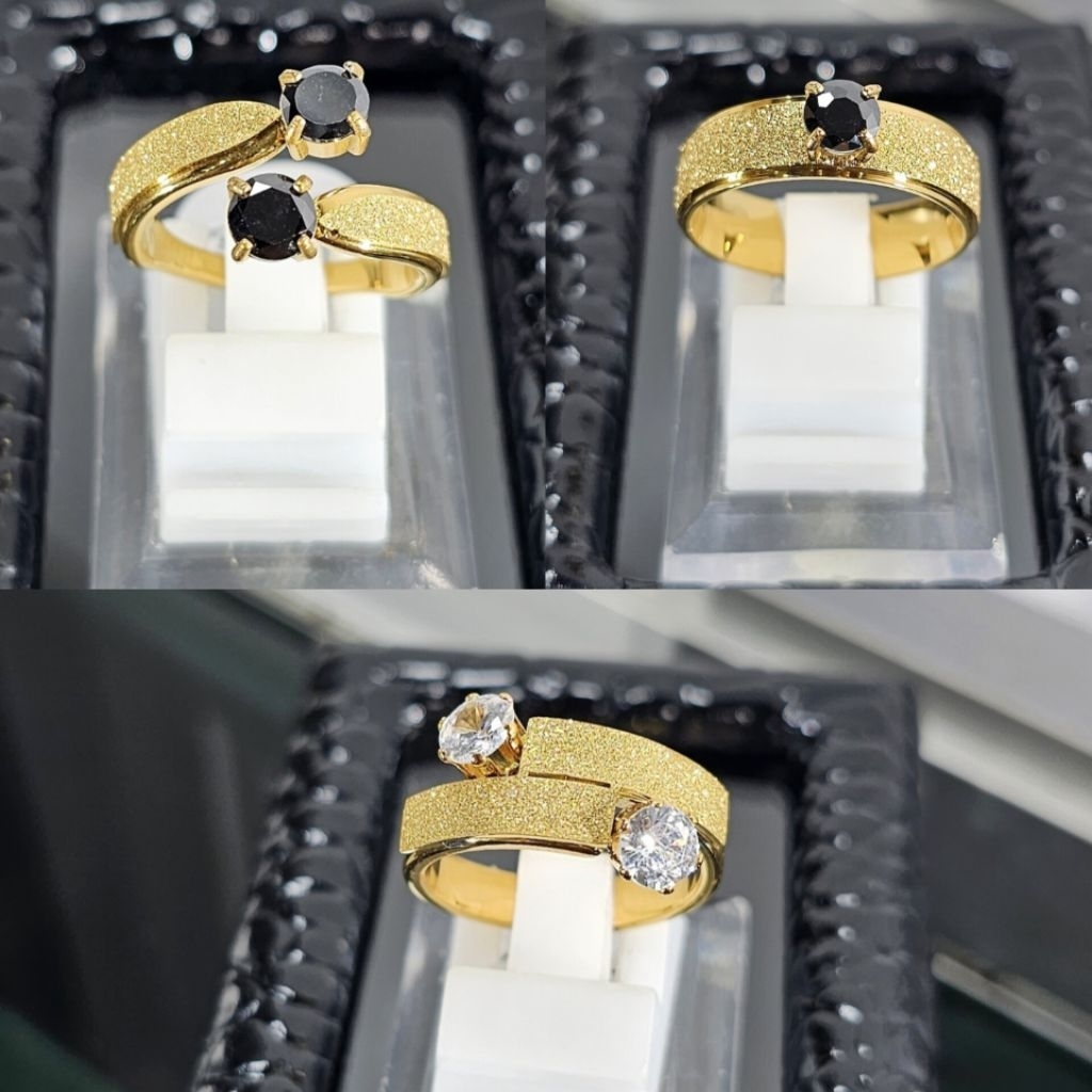 cincin titanium, cincin mata hitam ,mata putih , cincin dewasa