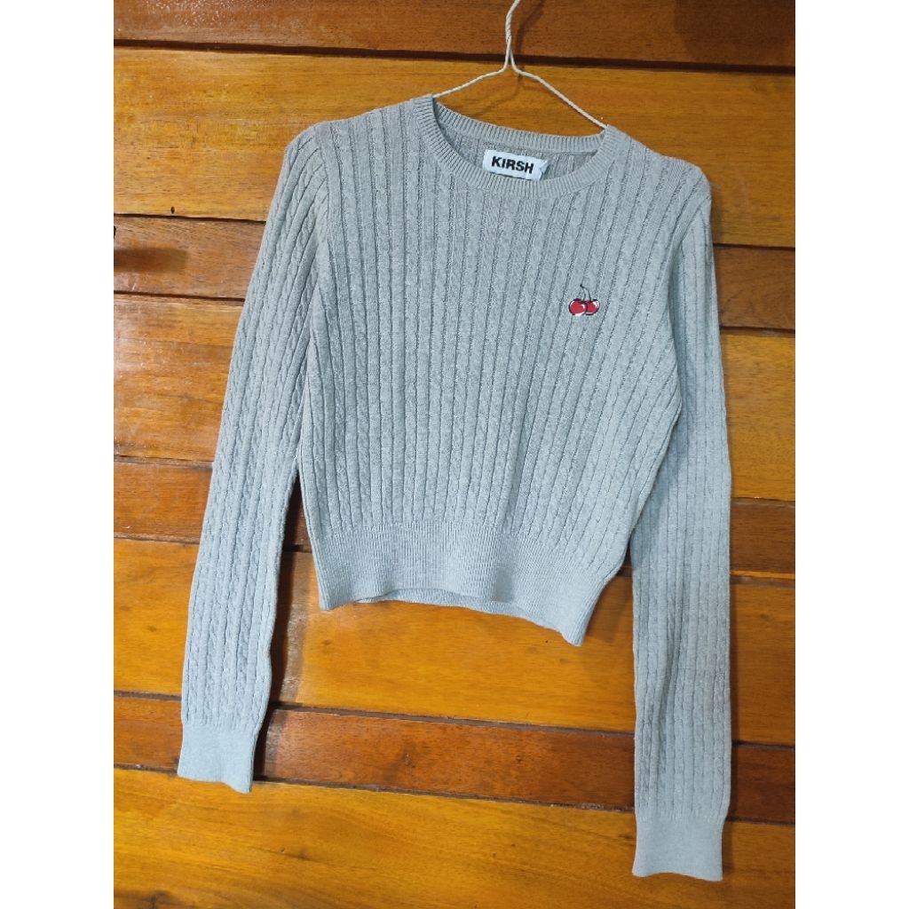 Sweater crop Kirsh* abu abu full kep*ng Oneck original